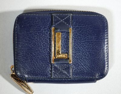 LANCEL Porte-monnaie en cuir bleu