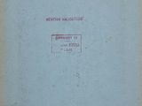 an old photo of a blue book with a red writing on it