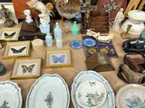 a table with a lot of decorative items on it