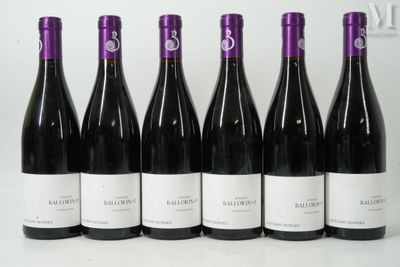 six bouteilles de vin rouge sont alignées