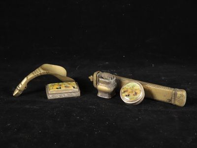three different types of lighters on a black background