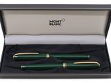 Coffret cadeau comprenant un stylo plume et un stylo roller Mont Blanc de couleur verte