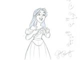 l'image d'un dessin d'une femme en robe