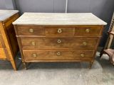 two antique dressers with marble top and brass pulls
