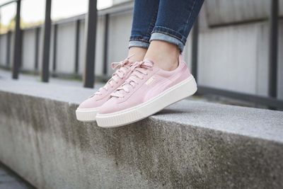 Baskets à semelle plate Puma en rose