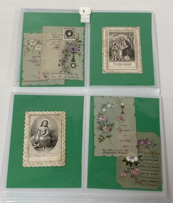 70 images de communion (dont beaux canivets et celluloïdes).