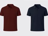 a set of three men ' s polo shirts on a white background