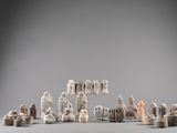 a group of figurines that are sitting on a table