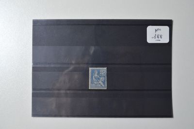 a picture of a black envelope with a blue stamp on it