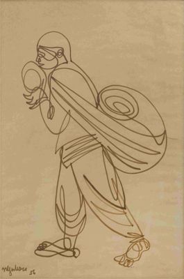 JEAN NEGULESCO (1900-1993) Homme portant au dos un sac