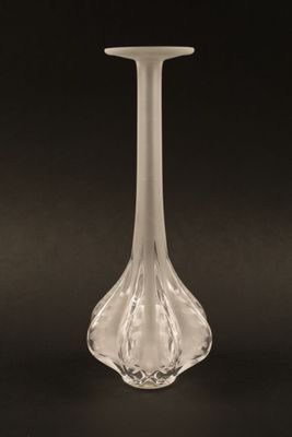 LALIQUE France - Grand vase soliflore en cristal en partie d… - Photo 1