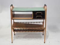 Petite desserte rectangulaire en formica peint et métal chro… (photo 4)