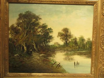 a picture of a painting on the wall of a room