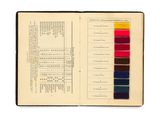 an open book with a bunch of different colors in it