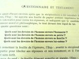 un gros plan sur une page d'un livre contenant un questionnaire