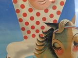a poster of a man riding a horse in the sky
