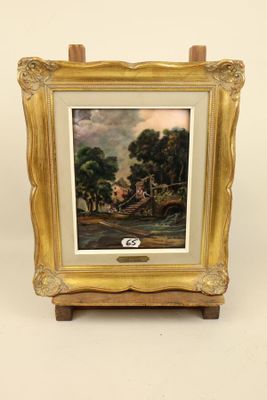 an image of a picture of a painting on a wooden stand