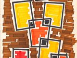 une image représentant un dessin composé d'un ensemble de carrés sur une feuille de papier