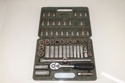 a tool kit that is sitting on a table