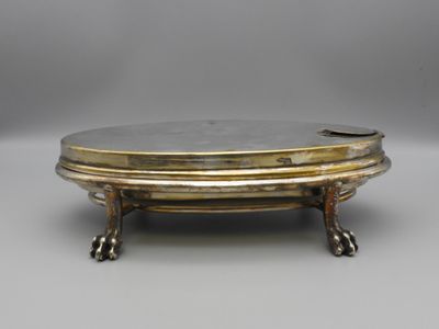 HALPHEN Petit chauffe-plats en métal argenté, système à eau …