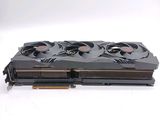a close up of a video card on a white surface