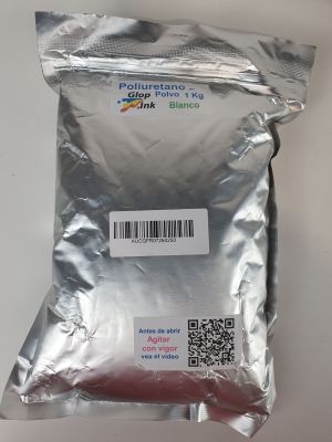 un gros plan d'un sachet d'encre posé sur une surface blanche