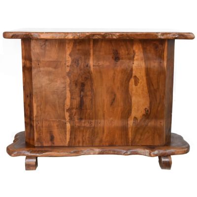 an image of a wooden table with a shelf on top of it