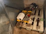 a wooden pallet that is sitting in the corner of a room