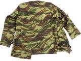 a close up of a camouflage jacket on a white background