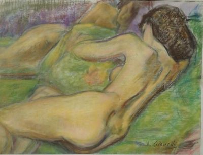 Antoine Marius GIANELLI (1896-1983) Nue de dos, pastel SBD, …