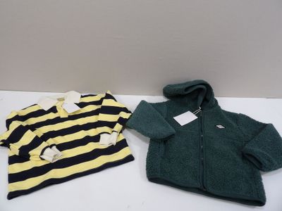 pair of green and yellow striped sweaters and a green and black striped jacket
