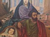 une image représentant un tableau où figurent un homme et une femme avec un bébé