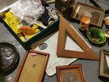 a table with a lot of pictures and pictures on it