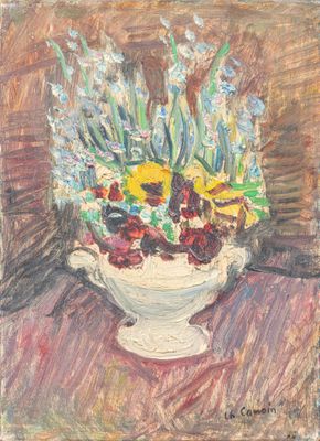 Charles CAMOIN (1879-1965) Myosotis et pensées, 1957