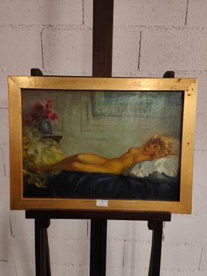 une image d'un tableau représentant une femme allongée sur un lit