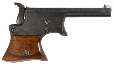 a close up of a gun on a white background