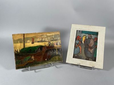 DESCHAMPS M. (XXème Siècle) "Joncque à Hong-Kong" et "la dis…