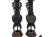 deux vases posés l'un à côté de l'autre sur une table