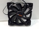 a close up of a computer fan on a white surface