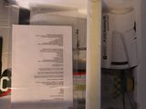 a sign on the refrigerator door that says it is not open