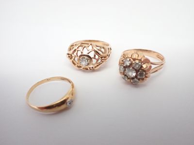3 Bagues en or et pierres, poids 10gr - Photo 1