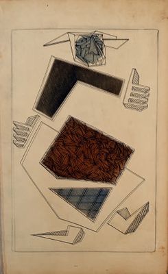 un vieux livre sur lequel est dessiné un motif géométrique