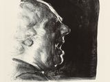 an image of a drawing of a man ' s face with his mouth open