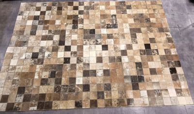 Tapis patchwork de carrés de cuir - Harris Home Spirit