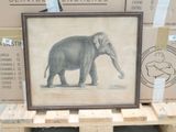a picture of an elephant that is on a pallet
