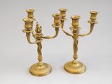 paire de chandeliers anciens en laiton