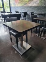 24 tables "bistro" piétement inox, plateau en stratifié brun… (photo 3)