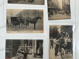 many old photos of people riding in a horse drawn carriage