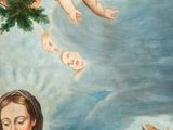 an image of a painting of a woman holding a baby in her lap