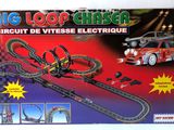 a box with a toy train set on it